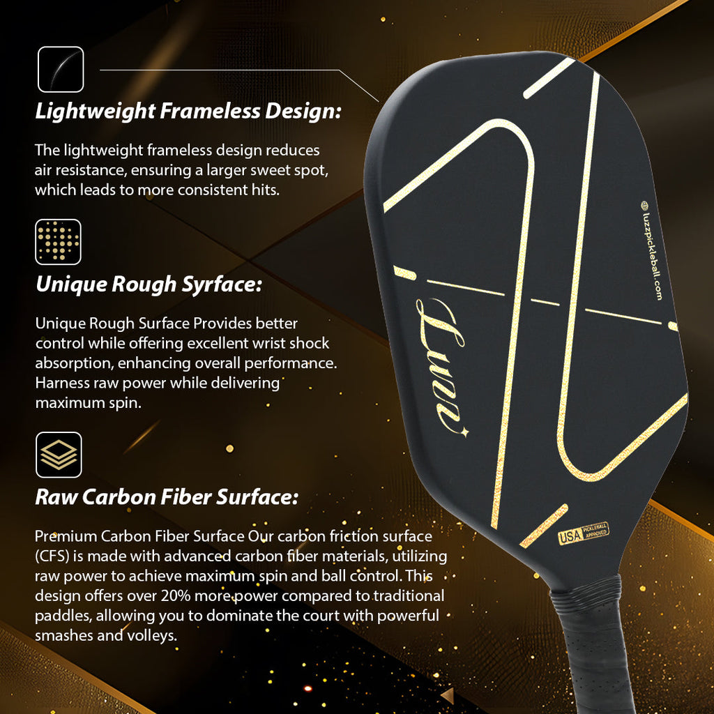 pickleball ZZ Frameless Paddle(14mm)T700 Carbon Friction Surface| Thermoformed - Limited Collection