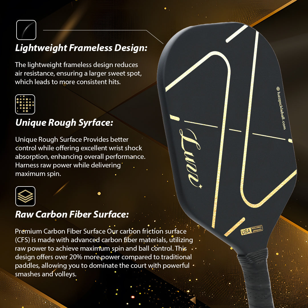 pickleball ZZ Frameless Paddle(14mm)T700 Carbon Friction Surface| Thermoformed - Limited Collection