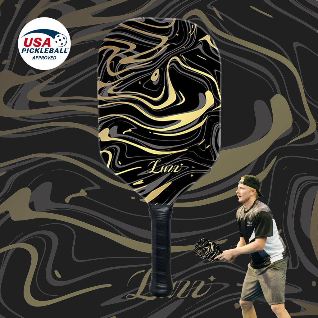 pickleball GoldenVeil Paddle - Lightweight, Frameless, T700 RAW Carbon Fiber, Ergonomic Grip- Limited Collection