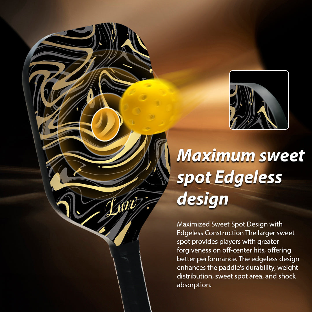 pickleball GoldenVeil Paddle - Lightweight, Frameless, T700 RAW Carbon Fiber, Ergonomic Grip- Limited Collection