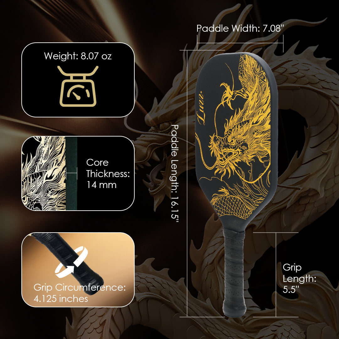 pickleball Imperial Dragon Paddle(14mm)T700 Carbon Friction Surface|Thermoformed- Limited Collection
