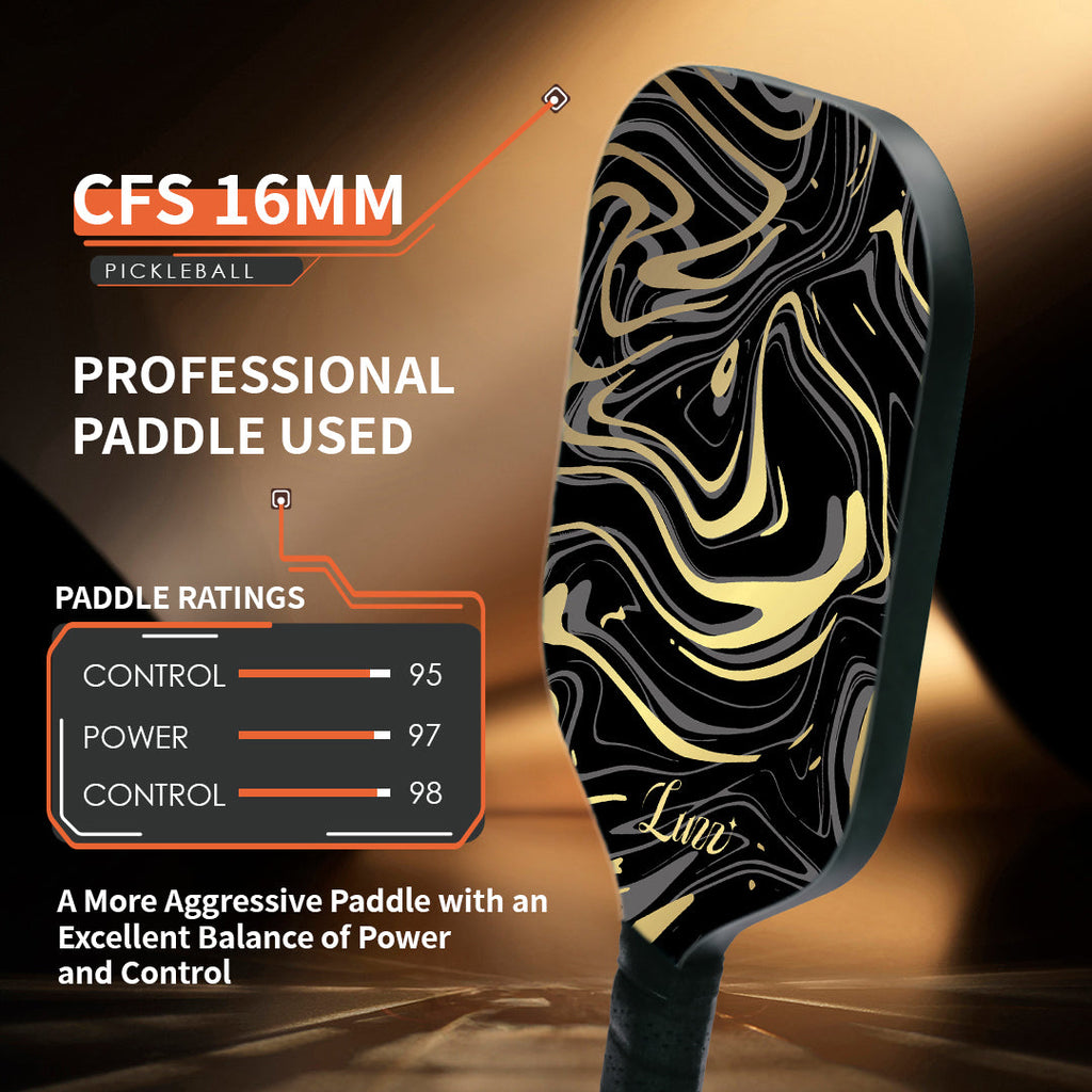 pickleball GoldenVeil Paddle - Lightweight, Frameless, T700 RAW Carbon Fiber, Ergonomic Grip- Limited Collection