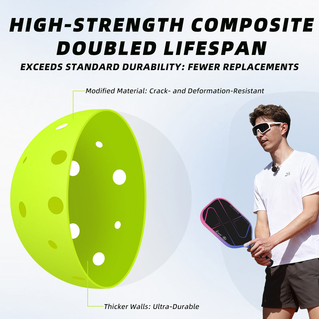  Gen2 Pickleball: 32L + 8S Holes for Strong Wind & High Impact Resistance