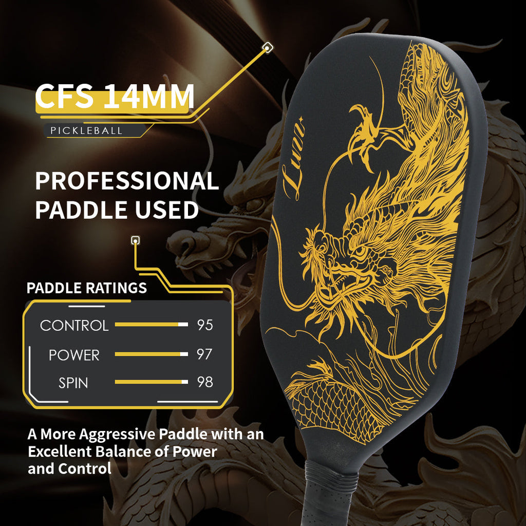 pickleball Imperial Dragon Paddle(14mm)T700 Carbon Friction Surface|Thermoformed- Limited Collection