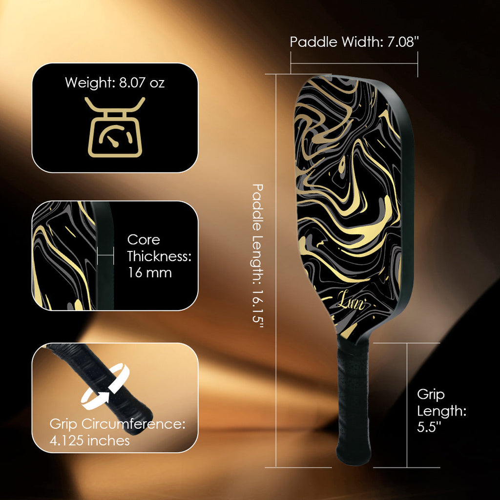 pickleball GoldenVeil Paddle - Lightweight, Frameless, T700 RAW Carbon Fiber, Ergonomic Grip- Limited Collection